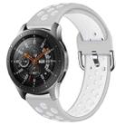 For Galaxy Watch 46 / S3 / Huawei Watch GT 1 / 2 22mm Smart Watch Silicone Double Color Watch Band, Size:L(Grey White) - 1