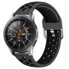 For Galaxy Watch 46 / S3 / Huawei Watch GT 1 / 2 22mm Smart Watch Silicone Double Color Watch Band, Size:L(Grey Black) - 1