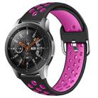 For Galaxy Watch 46 / S3 / Huawei Watch GT 1 / 2 22mm Smart Watch Silicone Double Color Watch Band, Size:L(Black Rose Purple) - 1