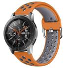 For Galaxy Watch 46 / S3 / Huawei Watch GT 1 / 2 22mm Smart Watch Silicone Double Color Watch Band, Size:L(Orange Grey) - 1