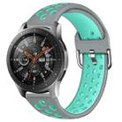 For Galaxy Watch 46 / S3 / Huawei Watch GT 1 / 2 22mm Smart Watch Silicone Double Color Wrist Strap Watchband, Size:S(Grey Green) - 1