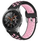 For Galaxy Watch 46 / S3 / Huawei Watch GT 1 / 2 22mm Smart Watch Silicone Double Color Wrist Strap Watchband, Size:S(Black Pink) - 1