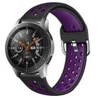 For Galaxy Watch 46 / S3 / Huawei Watch GT 1 / 2 22mm Smart Watch Silicone Double Color Watch Band, Size:S(Black Purple) - 1