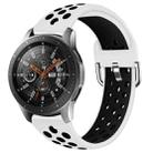 For Galaxy Watch 46 / S3 / Huawei Watch GT 1 / 2 22mm Smart Watch Silicone Double Color Watch Band, Size:S(White Black) - 1