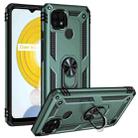 For OPPO Realme C21 Shockproof TPU + PC Protective Case with 360 Degree Rotating Holder(Deep Green) - 1