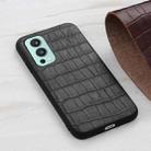 For OnePlus Nord 2 5G Crocodile Texture Leather Protective Case(Black) - 1