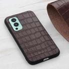 For OnePlus Nord 2 5G Crocodile Texture Leather Protective Case(Brown) - 1