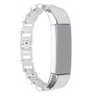 For Fitbit Alta HR Smart Watch Three Strains Stainless Steel Wrist Strap Watchband(Silver) - 1