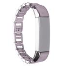 For Fitbit Alta HR Smart Watch Three Strains Stainless Steel Wrist Strap Watchband(Black) - 1