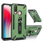 For vivo Y17 War-god Armor TPU + PC Shockproof Magnetic Protective Case with Folding Holder(Dark Green) - 1