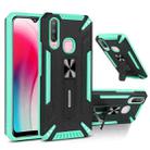 For vivo Y17 War-god Armor TPU + PC Shockproof Magnetic Protective Case with Folding Holder(Green + Black) - 1