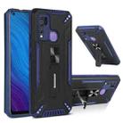 For vivo Y50 War-god Armor TPU + PC Shockproof Magnetic Protective Case with Folding Holder(Blue + Black) - 1