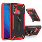 For vivo Y50 War-god Armor TPU + PC Shockproof Magnetic Protective Case with Folding Holder(Red+ Black) - 1