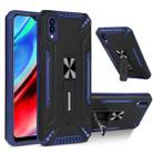 For vivo Y93 War-god Armor TPU + PC Shockproof Magnetic Protective Case with Folding Holder(Blue + Black) - 1