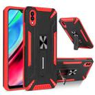 For vivo Y93 War-god Armor TPU + PC Shockproof Magnetic Protective Case with Folding Holder(Red+ Black) - 1