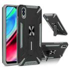 For vivo Y93 War-god Armor TPU + PC Shockproof Magnetic Protective Case with Folding Holder(Grey + Black) - 1