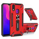 For vivo Y95 War-god Armor TPU + PC Shockproof Magnetic Protective Case with Folding Holder(Red) - 1