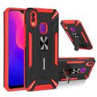 For vivo Y95 War-god Armor TPU + PC Shockproof Magnetic Protective Case with Folding Holder(Red+ Black) - 1