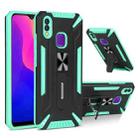 For vivo Y95 War-god Armor TPU + PC Shockproof Magnetic Protective Case with Folding Holder(Green + Black) - 1