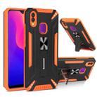 For vivo Y95 War-god Armor TPU + PC Shockproof Magnetic Protective Case with Folding Holder(Orange + Black) - 1