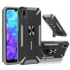 For Huawei Y5 2019 War-god Armor TPU + PC Shockproof Magnetic Protective Case with Folding Holder(Grey + Black) - 1