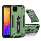 For Huawei Y5p War-god Armor TPU + PC Shockproof Magnetic Protective Case with Folding Holder(Dark Green) - 1