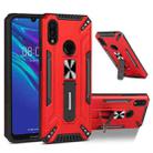 For Huawei Y6 2019 War-god Armor TPU + PC Shockproof Magnetic Protective Case with Folding Holder(Red) - 1