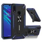 For Huawei Y6 2019 War-god Armor TPU + PC Shockproof Magnetic Protective Case with Folding Holder(Blue + Black) - 1