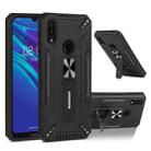 For Huawei Y6 2019 War-god Armor TPU + PC Shockproof Magnetic Protective Case with Folding Holder(Black) - 1