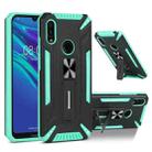 For Huawei Y6 2019 War-god Armor TPU + PC Shockproof Magnetic Protective Case with Folding Holder(Green + Black) - 1