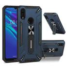 For Huawei Y6 2019 War-god Armor TPU + PC Shockproof Magnetic Protective Case with Folding Holder(Blue) - 1