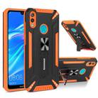 For Huawei Y7 2019 War-god Armor TPU + PC Shockproof Magnetic Protective Case with Folding Holder(Orange + Black) - 1