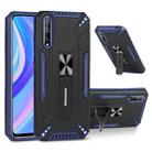 For Huawei Y8p War-god Armor TPU + PC Shockproof Magnetic Protective Case with Folding Holder(Blue + Black) - 1