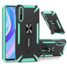 For Huawei Y8p War-god Armor TPU + PC Shockproof Magnetic Protective Case with Folding Holder(Green + Black) - 1