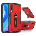 For Huawei Y9s War-god Armor TPU + PC Shockproof Magnetic Protective Case with Folding Holder(Red) - 1