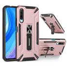 For Huawei Y9s War-god Armor TPU + PC Shockproof Magnetic Protective Case with Folding Holder(Rose Gold) - 1