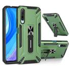 For Huawei Y9s War-god Armor TPU + PC Shockproof Magnetic Protective Case with Folding Holder(Dark Green) - 1