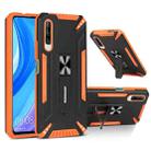 For Huawei Y9s War-god Armor TPU + PC Shockproof Magnetic Protective Case with Folding Holder(Orange + Black) - 1