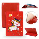 For iPad 10.2 Colored Pattern Horizontal Flip PU Leather Case, with Three-folding Holder & Honeycomb TPU Cover(Unicorn) - 1