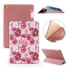 For iPad 10.2 Colored Pattern Horizontal Flip PU Leather Case, with Three-folding Holder & Honeycomb TPU Cover(Flamingo) - 1