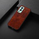 For OnePlus Nord 2 5G Business Genuine Leather Texture Shockproof Protective Leather Case(Brown) - 1