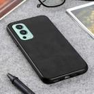 For OnePlus Nord 2 5G Two-color Cowhide Texture PU Shockproof Protective Case(Black) - 1