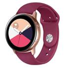 For Samsung Galaxy Watch Active2 Bluetooth Version 44mm Smart Watch Solid Color Silicone Watch Band, Size:L (Wine Red) - 1