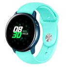 For Samsung Galaxy Watch Active2 Bluetooth Version 40mm Smart Watch Solid Color Silicone Watch Band, Size:S (Mint Green) - 1