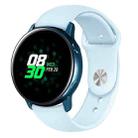 For Samsung Galaxy Watch Active2 Bluetooth Version 40mm Smart Watch Solid Color Silicone Watch Band, Size:S (Light Blue) - 1