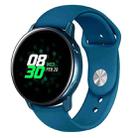 For Samsung Galaxy Watch Active2 Bluetooth Version 40mm Smart Watch Solid Color Silicone Watch Band, Size:S (Cyan) - 1