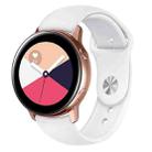 For Samsung Galaxy Watch Active2 Bluetooth Version 40mm Smart Watch Solid Color Silicone Watch Band, Size:S (White) - 1