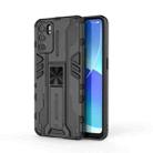 For OPPO Reno6 Pro 5G Supersonic PC + TPU Shock-proof Protective Case with Holder(Black) - 1