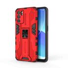 For OPPO Reno6 Pro 5G Supersonic PC + TPU Shock-proof Protective Case with Holder(Red) - 1