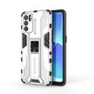 For OPPO Reno6 Pro 5G Supersonic PC + TPU Shock-proof Protective Case with Holder(Silver) - 1